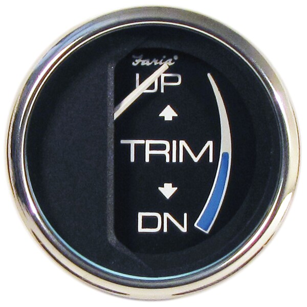 Faria Beede Instruments Faria 13709 Chesapeake Stainless Steel Trim Gauge (Johnson/Evinrude/Suzuki Outboard) - 2", Black 13709 - main